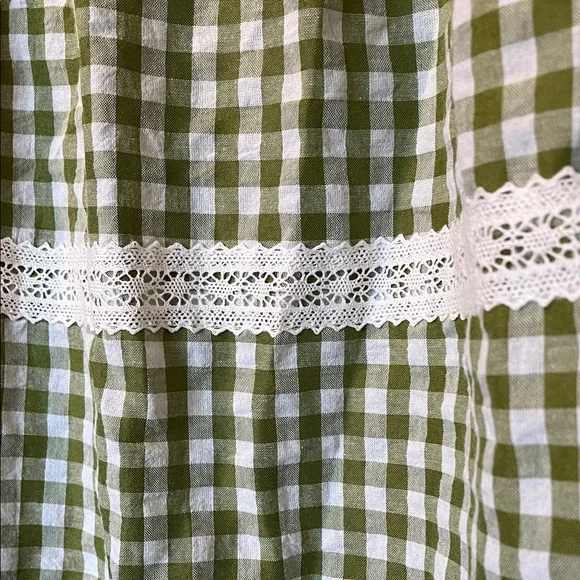 Cider Light Green and White Gingham Midi Dress NWT - Picture 7 of 13